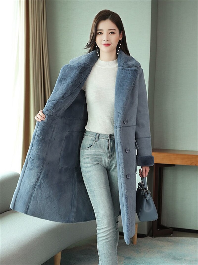 Elowina | Veste à revers en daim épais avec doublure polaire – Manteau d'hiver chaud et chic pour les trajets quotidiens