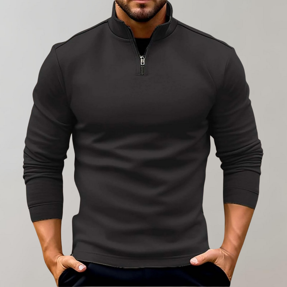 Emeron | Pull demi-zip pour homme – Pull décontracté et élégant à col montant, idéal pour l'automne et l'hiver