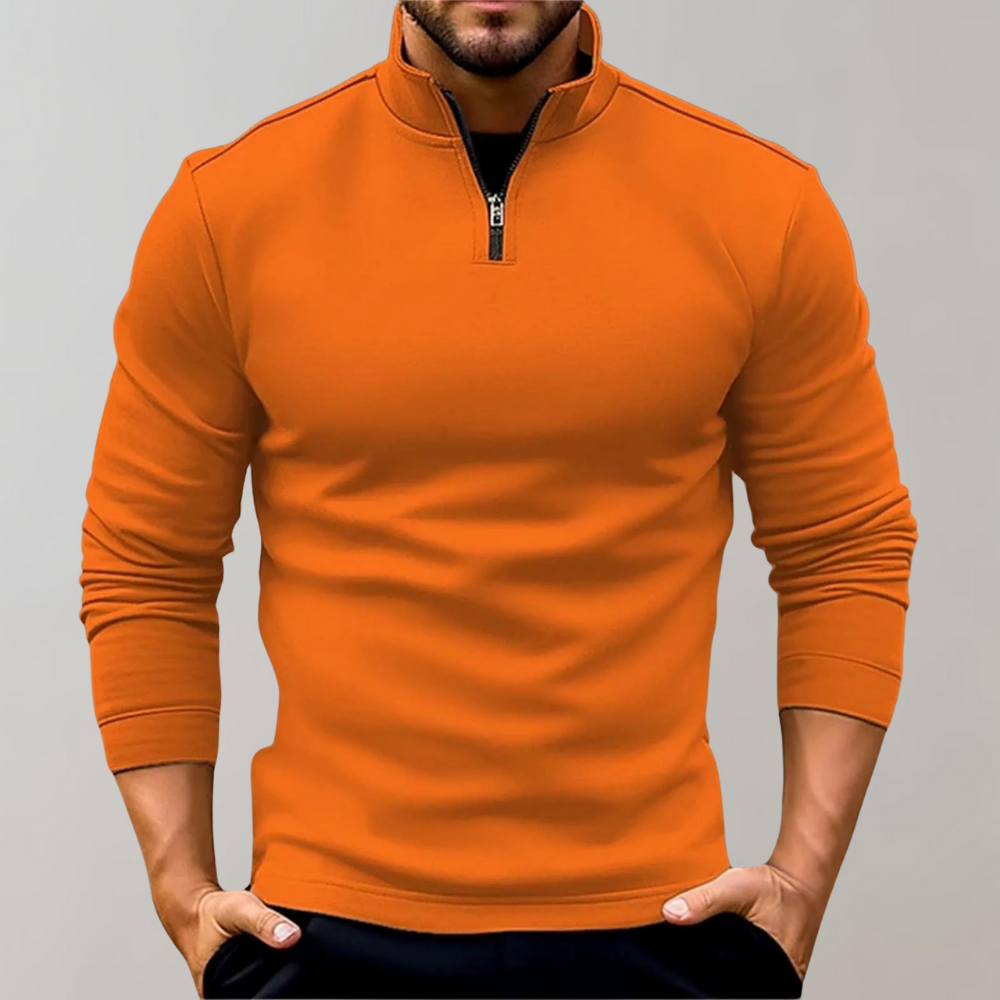 Emeron | Pull demi-zip pour homme – Pull décontracté et élégant à col montant, idéal pour l'automne et l'hiver