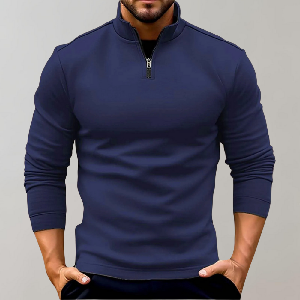 Emeron | Pull demi-zip pour homme – Pull décontracté et élégant à col montant, idéal pour l'automne et l'hiver