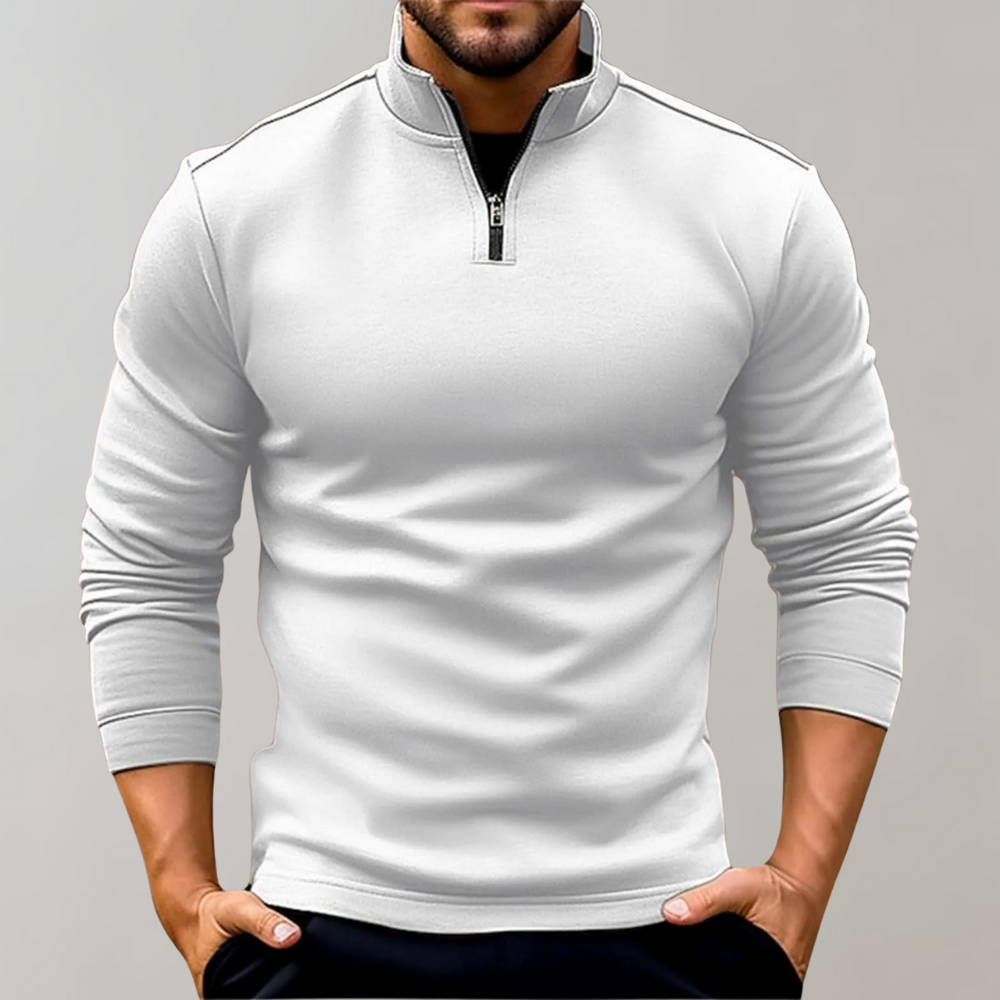 Emeron | Pull demi-zip pour homme – Pull décontracté et élégant à col montant, idéal pour l'automne et l'hiver