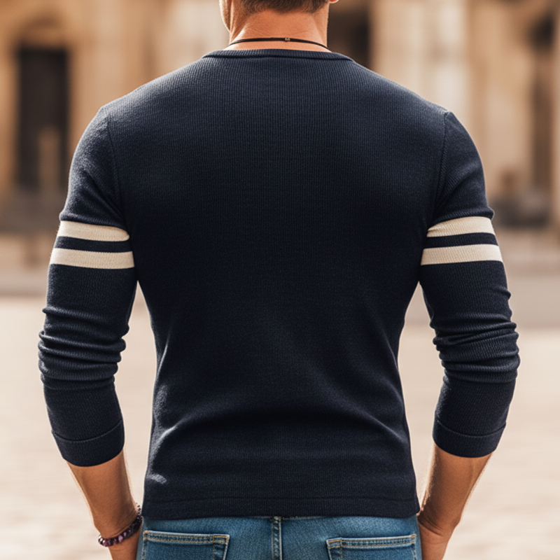 Gaior | Klassieke Henley-trui voor heren – Stretch slim fit trui, casual and smart casual trui