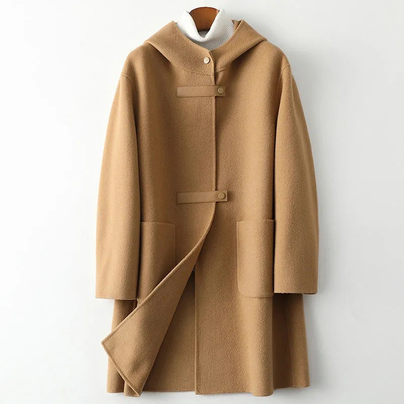 Thessalie | Manteau femme en laine couleur argile – Chaud, élégant et confortable