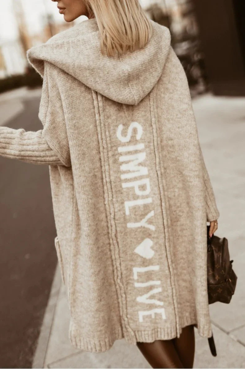 Qiyana | Langer Damen-Strickcardigan – Oversized-Passform, weicher, warmer Pullover