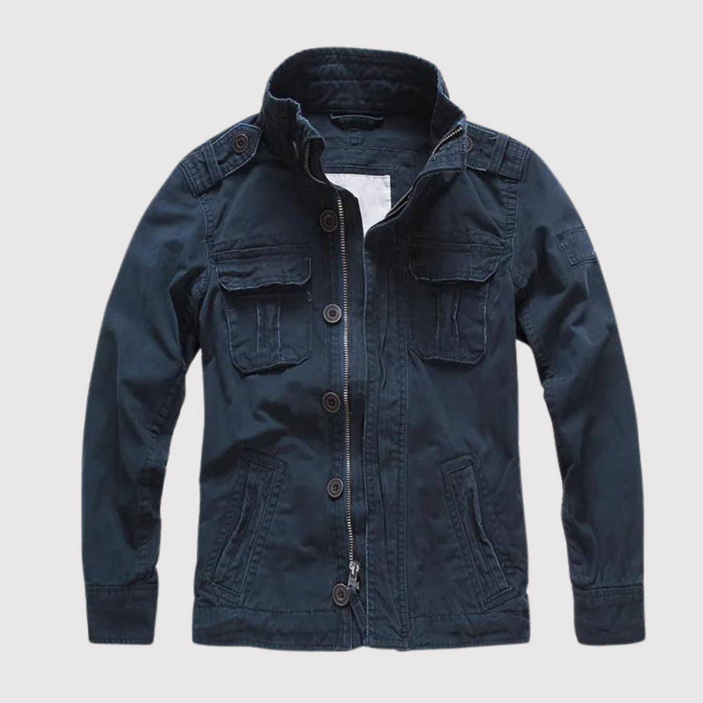 Geyric | Klassische Herren-Jeansjacke – mit Reißverschluss, lässige Streetwear, leichte Jeansjacke