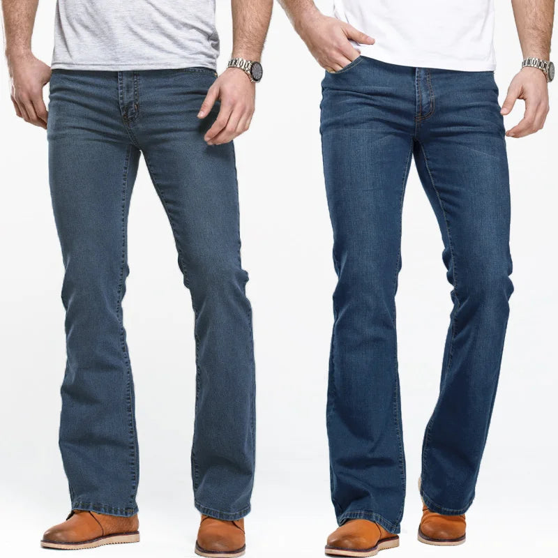 Zyronel | Heren Bootcut Jeans – Slim Fit Stretch Denim, Klassieke Licht Uitlopende Jeans