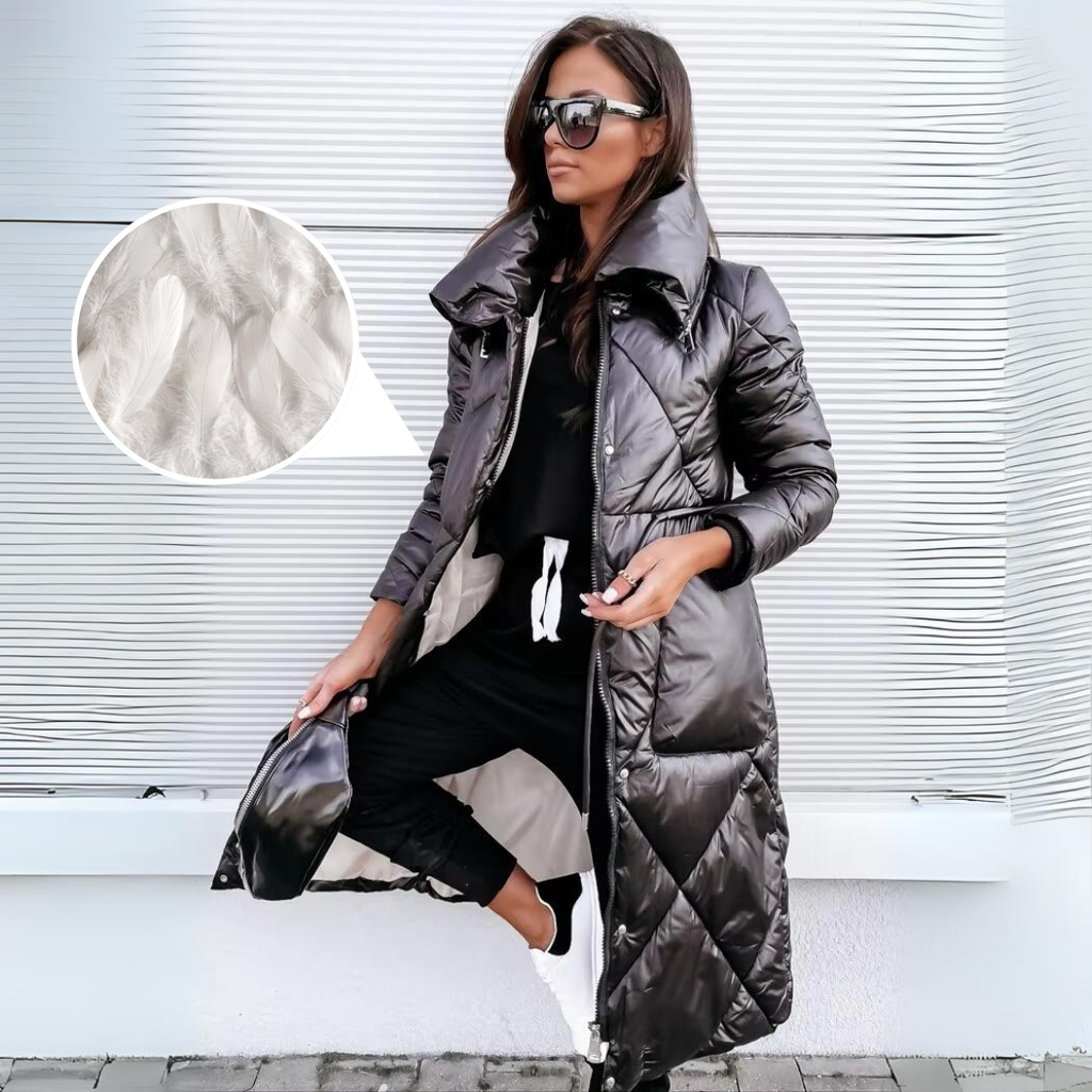 Zareen | Doudoune chic pour femme – Veste d'hiver légère et déperlante avec capuche