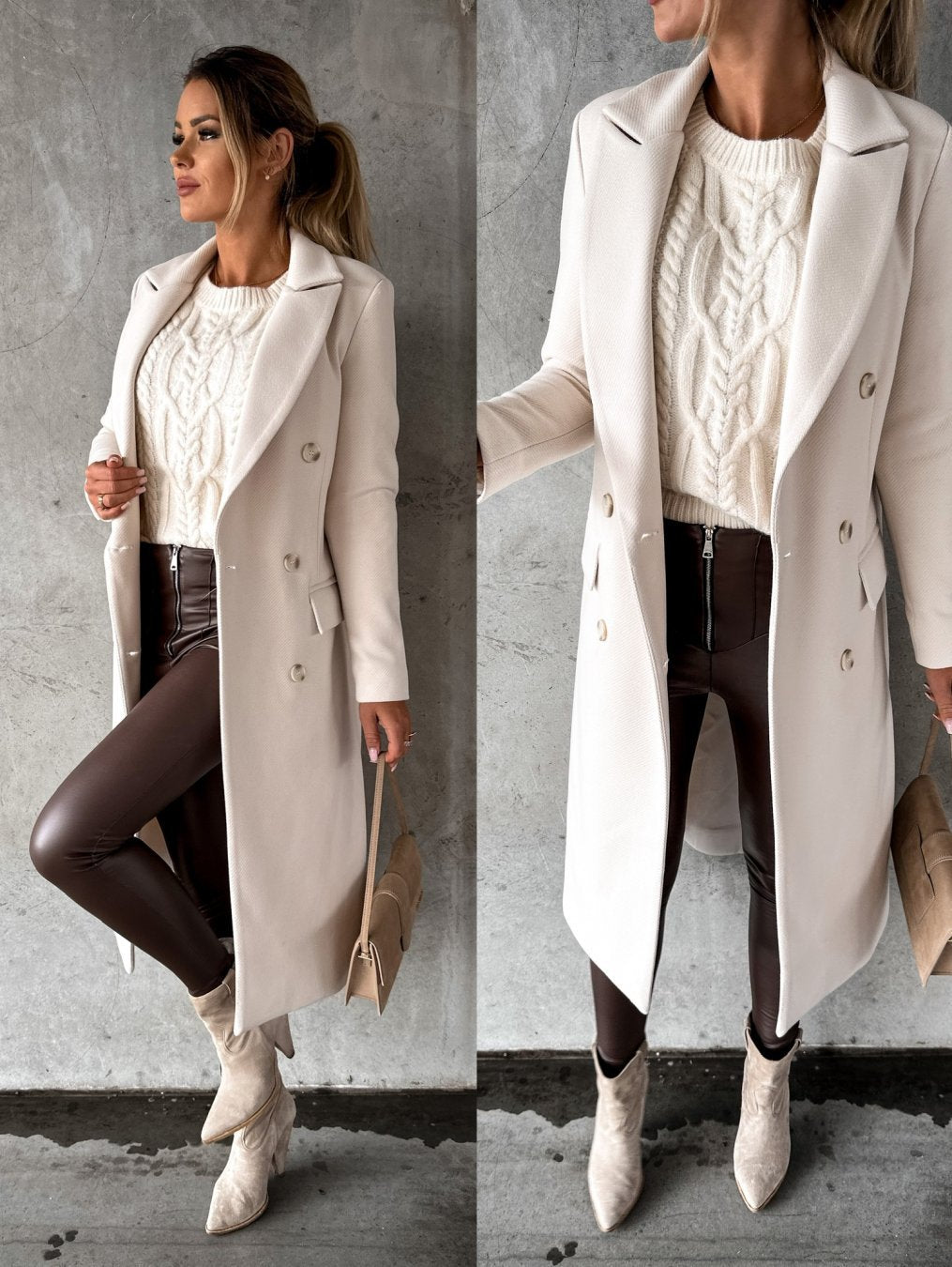 Uvoria | Manteau d'automne élégant pour femme – croisé, manches longues, vêtement d'extérieur chic et décontracté