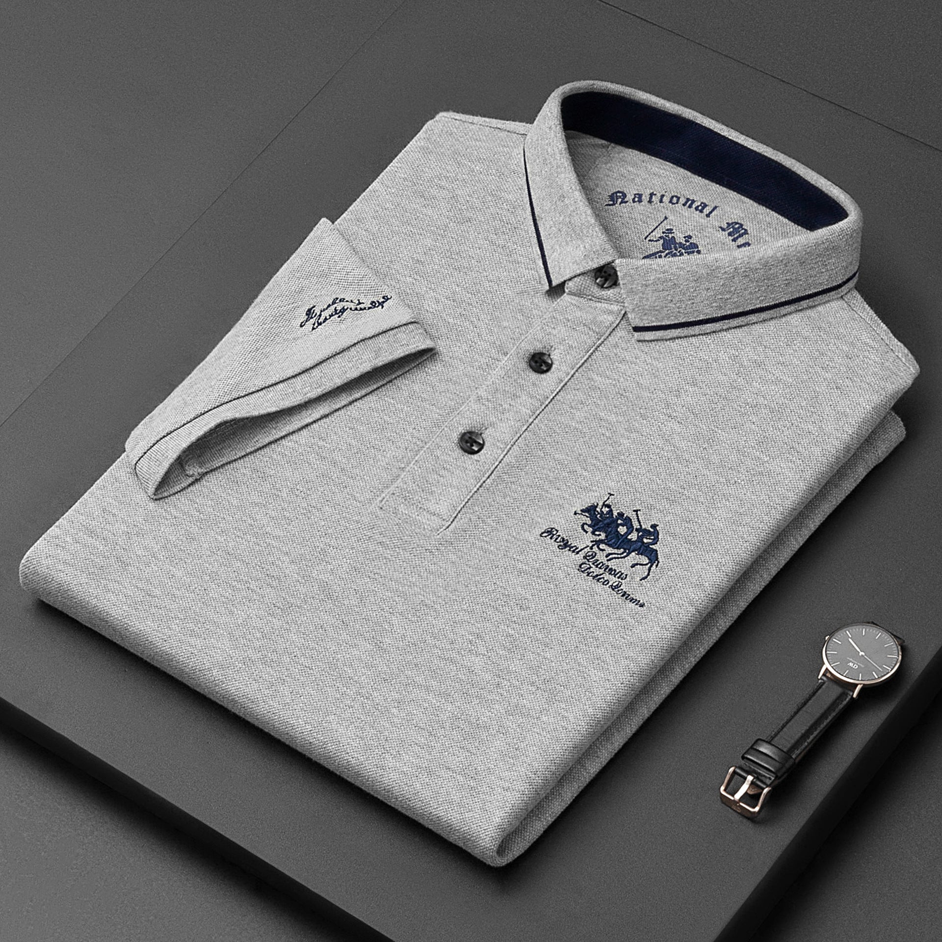 Elivor | Polo homme avec logo brodé – Coupe ajustée, décontracté et élégant, manches courtes, respirant