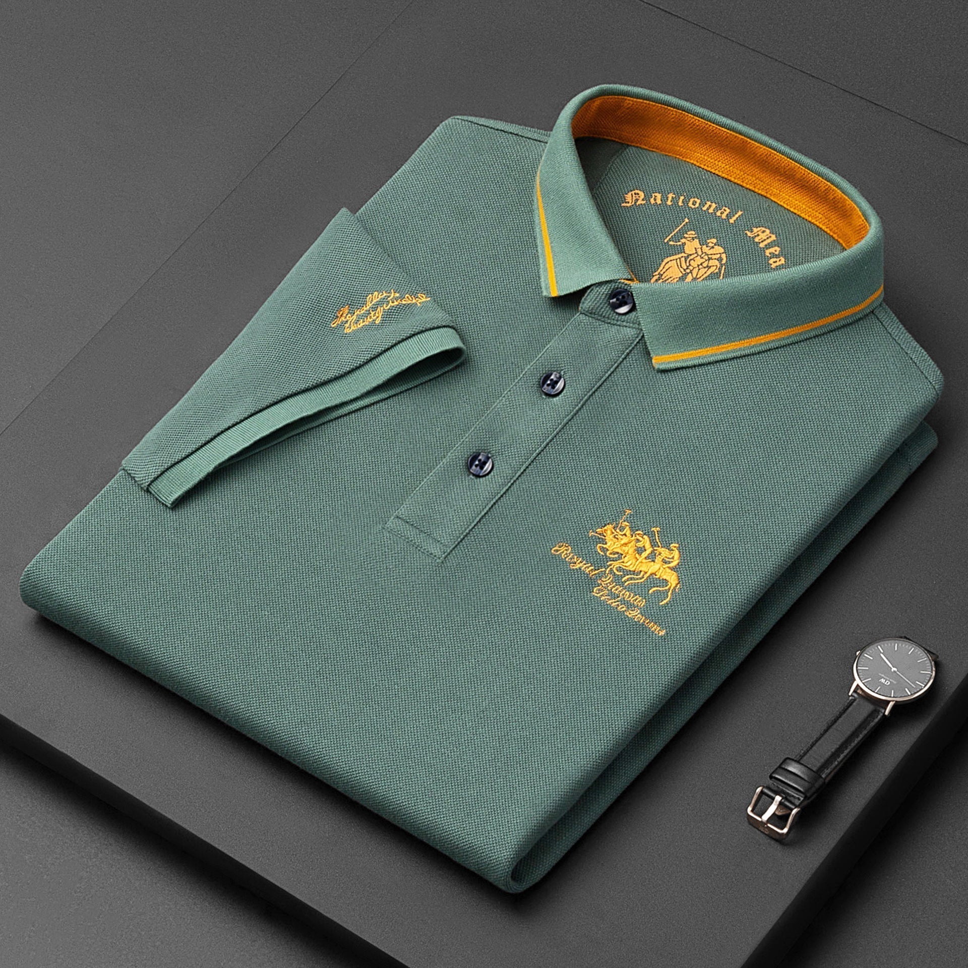 Elivor | Herren-Poloshirt mit gesticktem Logo – Schmale Passform, lässig und elegant, kurze Ärmel, atmungsaktiv