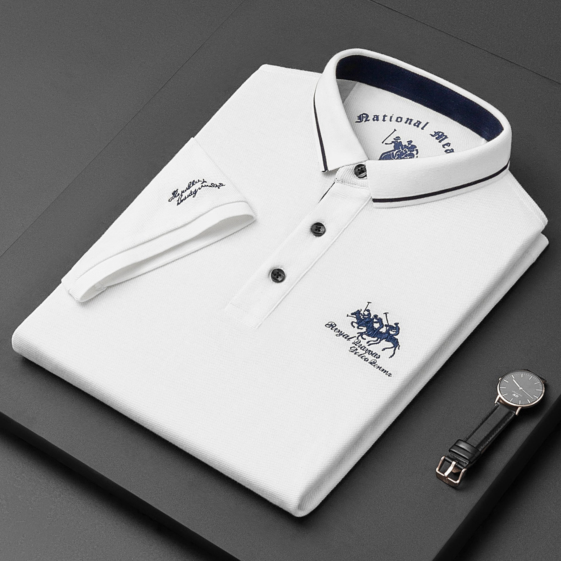 Elivor | Herren-Poloshirt mit gesticktem Logo – Schmale Passform, lässig und elegant, kurze Ärmel, atmungsaktiv