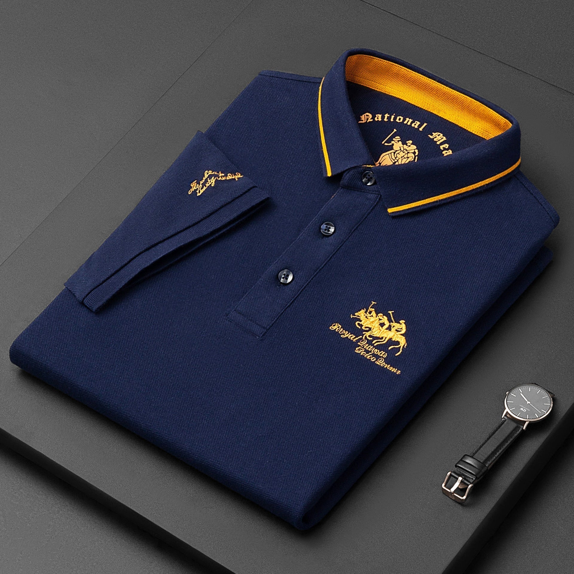 Elivor | Herren-Poloshirt mit gesticktem Logo – Schmale Passform, lässig und elegant, kurze Ärmel, atmungsaktiv