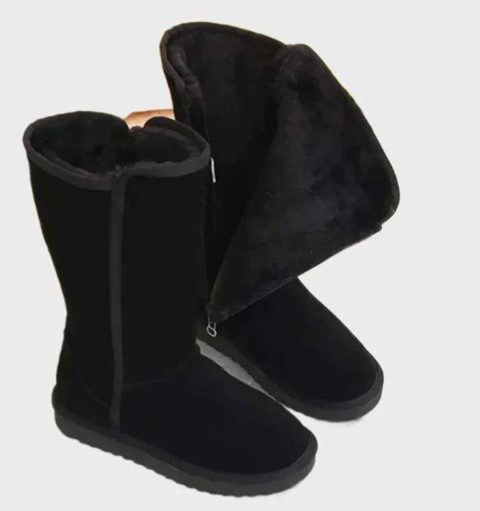 AlpineChic | Damen-Winterstiefel mit Lammfellfutter – wasserdichtes Wildleder, rutschfeste Sohle, warm und stylisch
