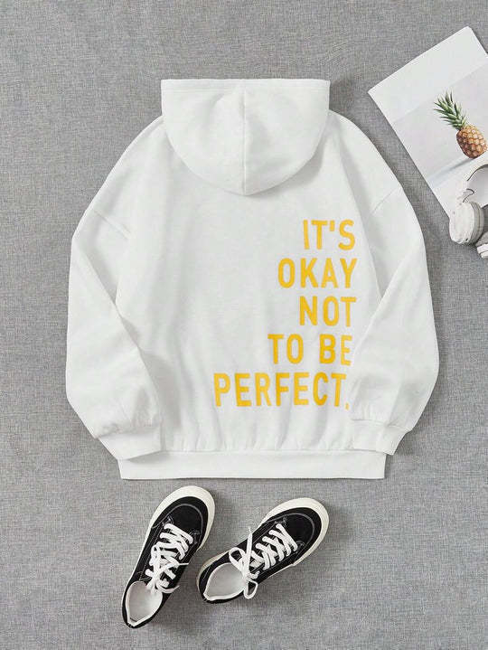 Isaelle | Sweat à capuche imprimé lettres pour femme – Sweat-shirt décontracté à manches longues pour tous les jours 