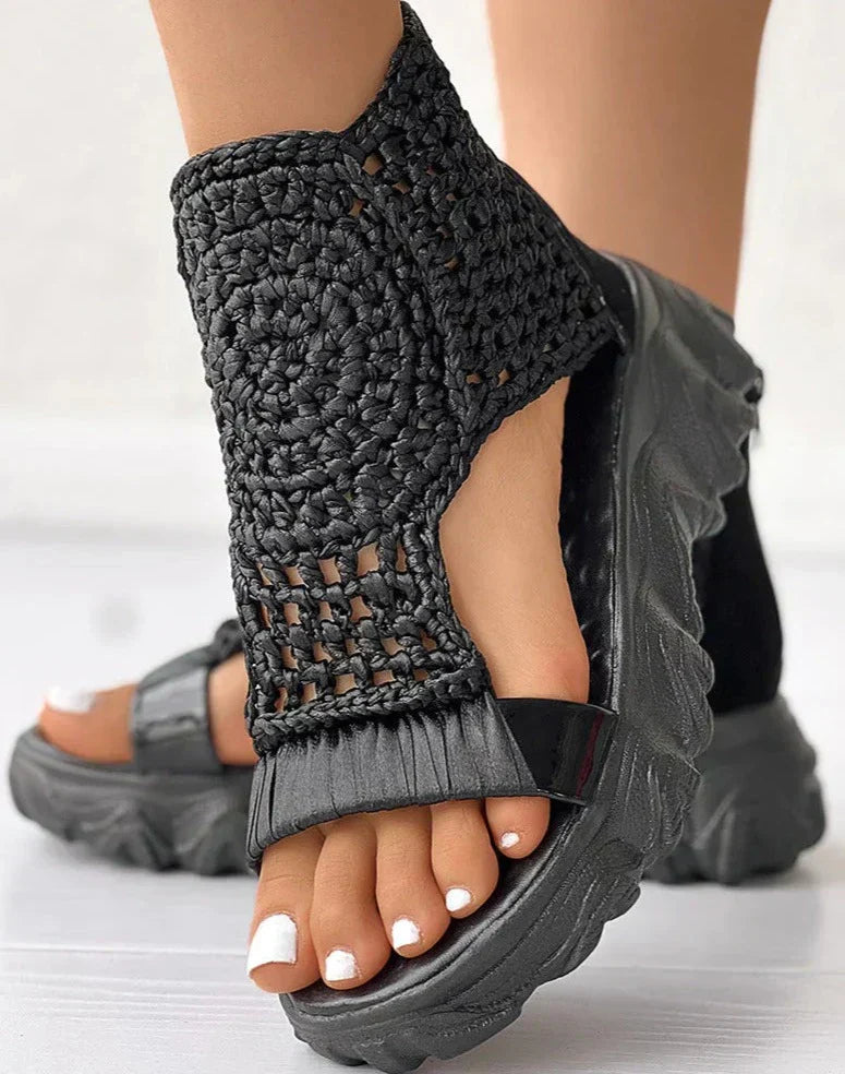 TwineStep | Boho-Chic-Sandalen für Damen mit Flechtmuster – gepolsterte Sohle