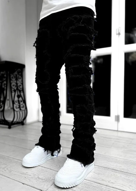 Geroz | Heren Stacked Denim Broek – Verwashed Vintage Jeans met Stretch Pasvorm