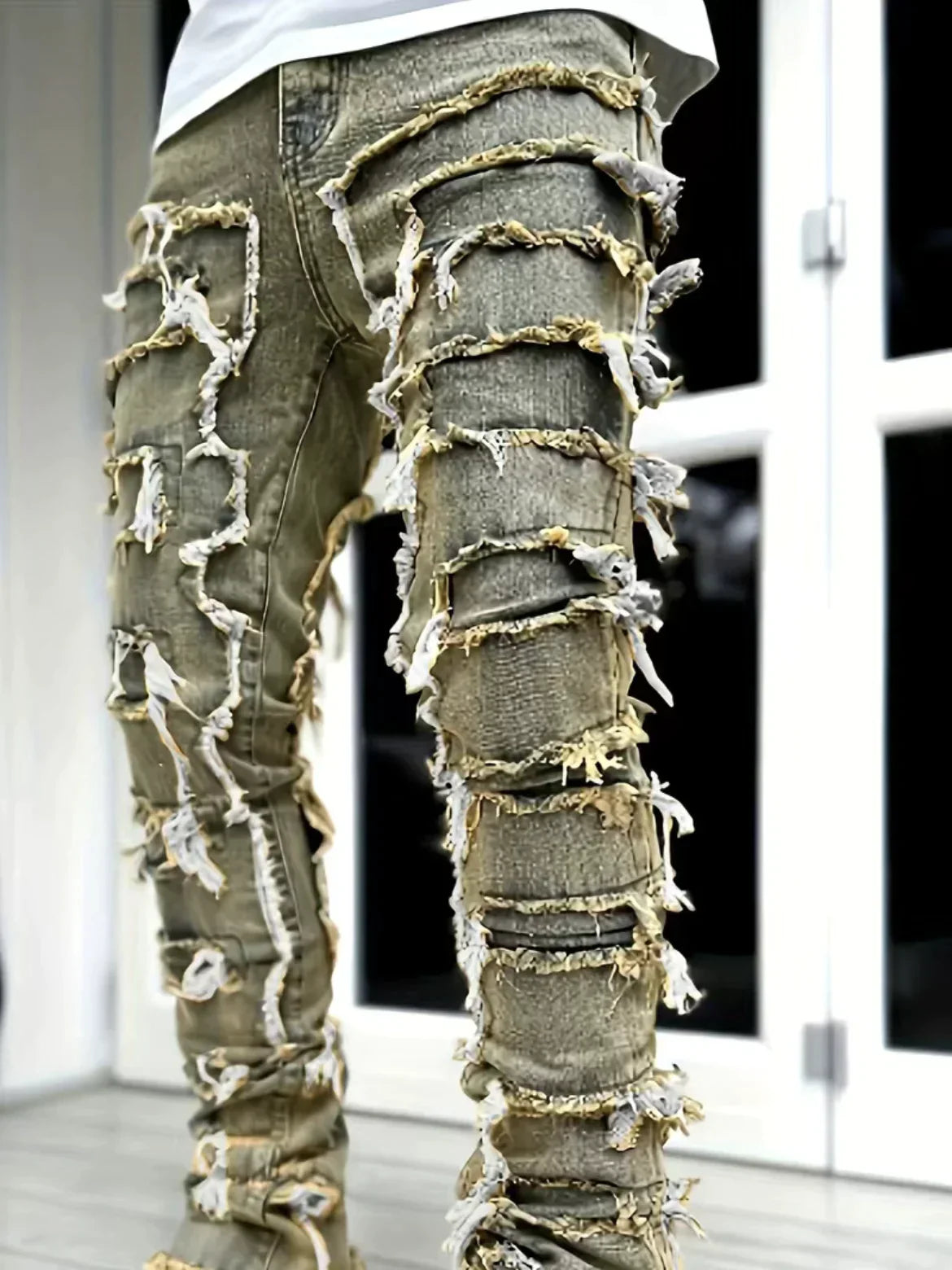 Geroz | Heren Stacked Denim Broek – Verwashed Vintage Jeans met Stretch Pasvorm