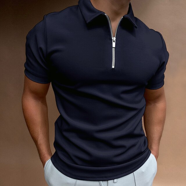 Zorielle | Heren half-zip poloshirt – casual top met korte mouwen, ademend en slim fit
