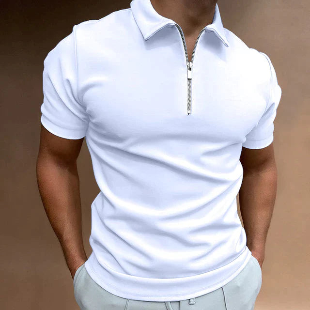 Zorielle | Heren half-zip poloshirt – casual top met korte mouwen, ademend en slim fit