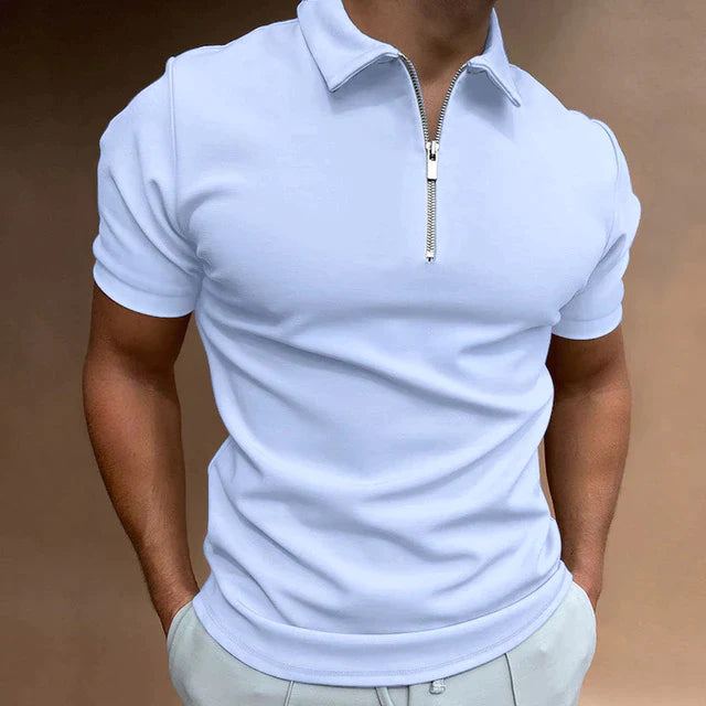 Zorielle | Heren half-zip poloshirt – casual top met korte mouwen, ademend en slim fit