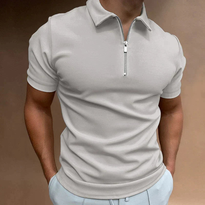 Zorielle | Heren half-zip poloshirt – casual top met korte mouwen, ademend en slim fit