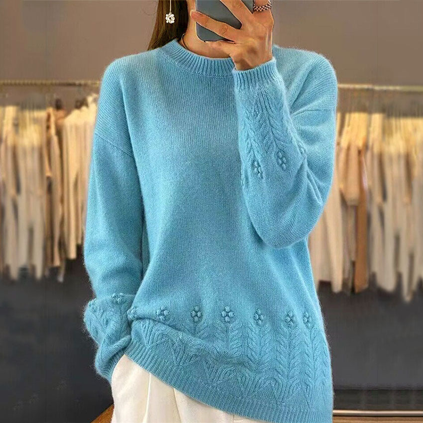 Darcelle | Weicher Strickpullover für Damen – lange Ärmel, Rundhalsausschnitt, eleganter Herbst- und Winterpullover