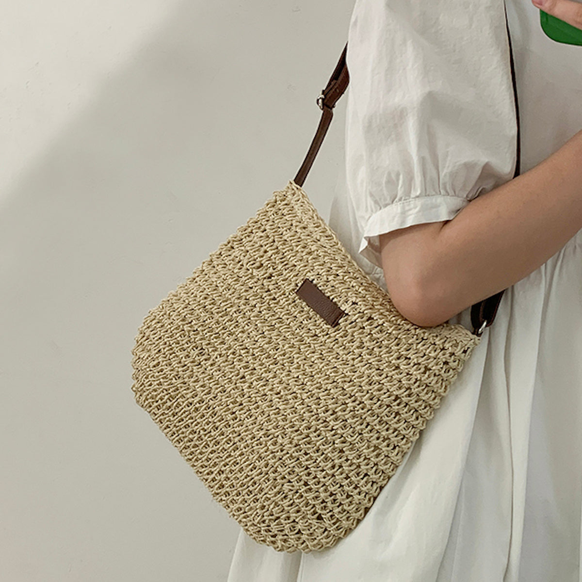 Funa | Rieten crossbodytas – Boho-schoudertas voor dames voor de zomer