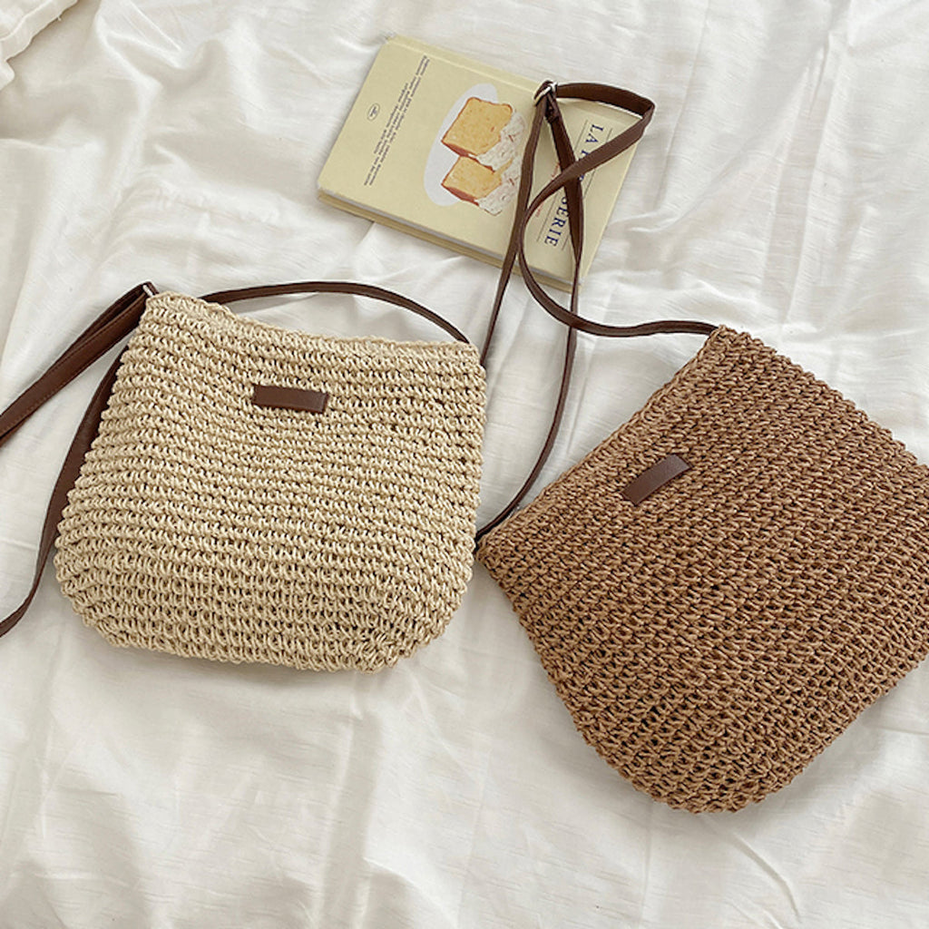 Funa | Rieten crossbodytas – Boho-schoudertas voor dames voor de zomer