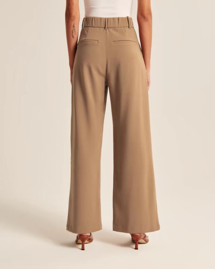 Zira | Dames wijde broek van wafelkatoen – hoge taille elastische lounge broek