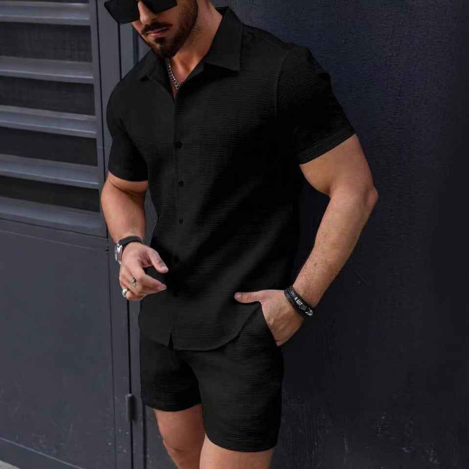 Elyon | Heren slim-fit poloshirt & short set – ademend, luxe zomerse casual outfit