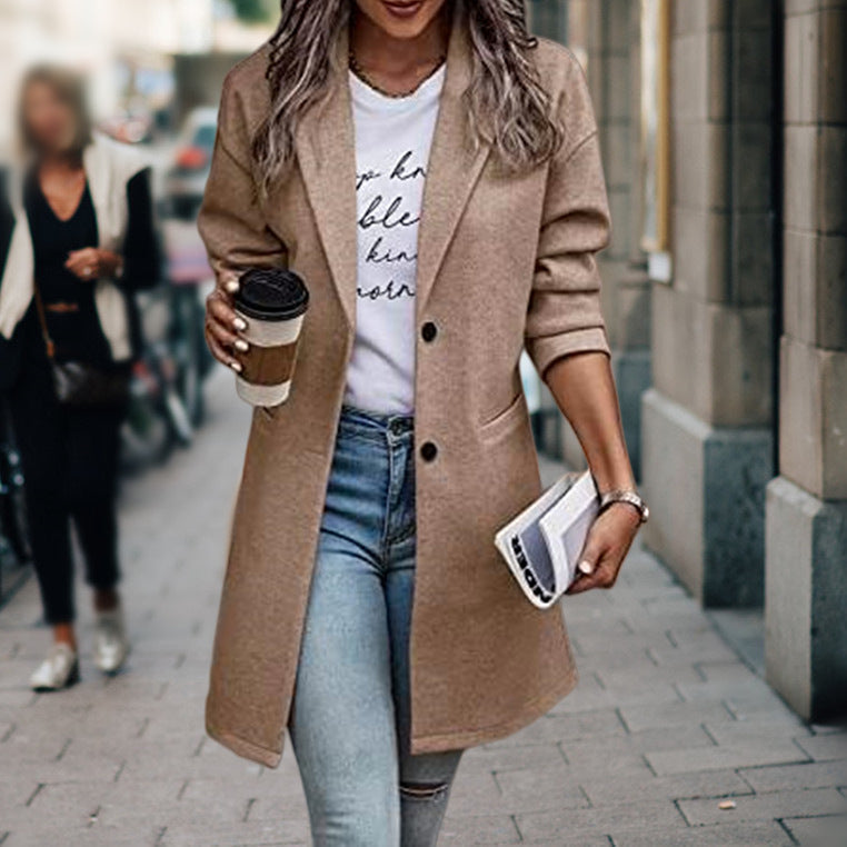Lyara | Manteau en laine douillet pour femme – Chaud et élégant