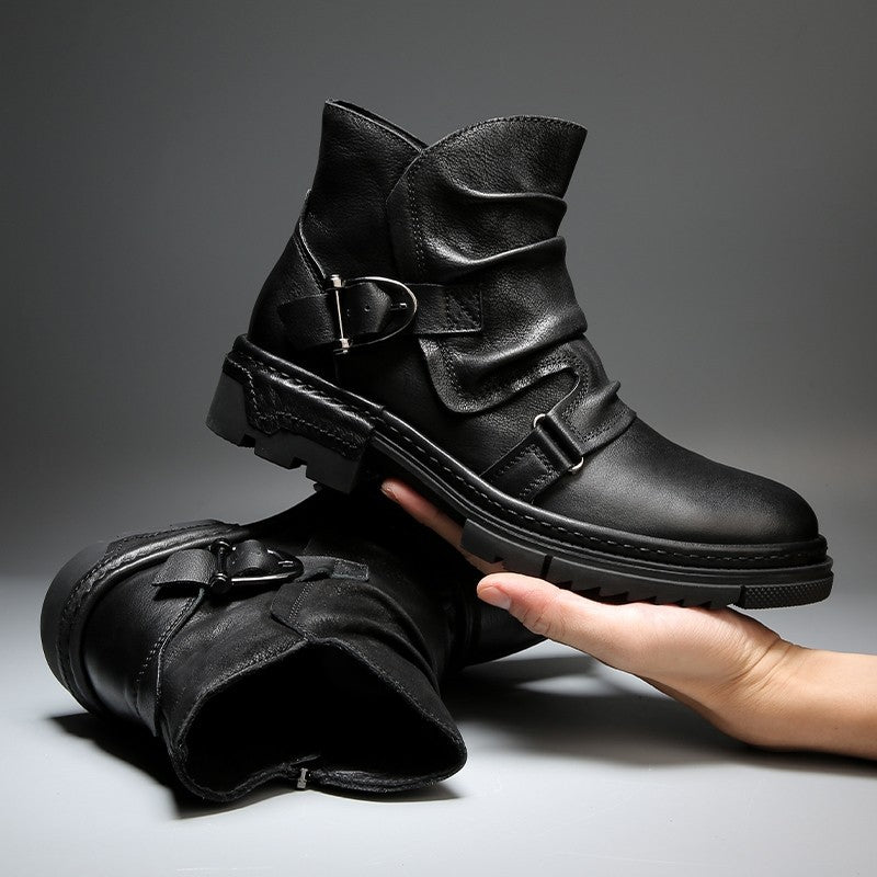 StoneHawk | Robuste Motorradstiefel für Herren, Lederstiefel, strapazierfähig, für Outdoor und Freizeit