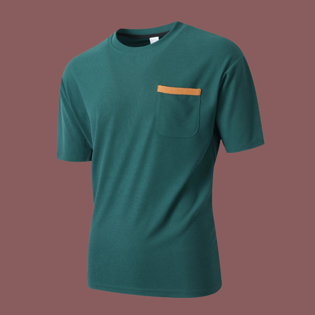 Tyren | Casual T-shirt voor heren – Relaxed fit, ademend katoen, borstzak