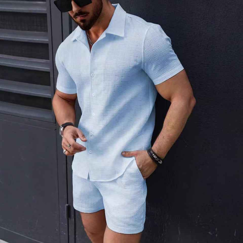 Elyon | Heren slim-fit poloshirt & short set – ademend, luxe zomerse casual outfit