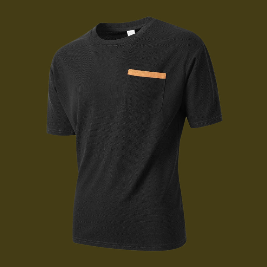 Tyren | Casual T-shirt voor heren – Relaxed fit, ademend katoen, borstzak