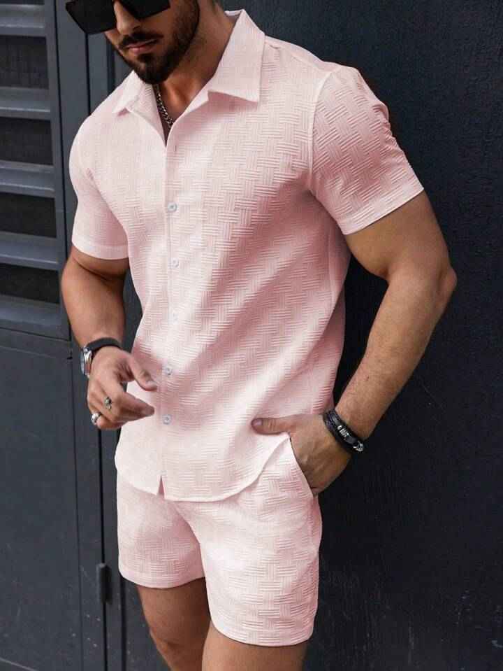 Elyon | Heren slim-fit poloshirt & short set – ademend, luxe zomerse casual outfit