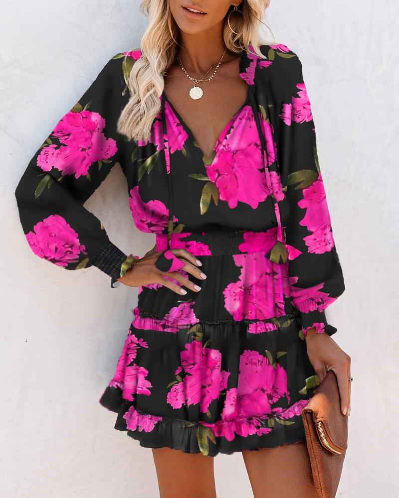 Naila | Vrolijke Bloemen Mini Jurk voor Dames – Chic Zomer, Casual & Party Stijl