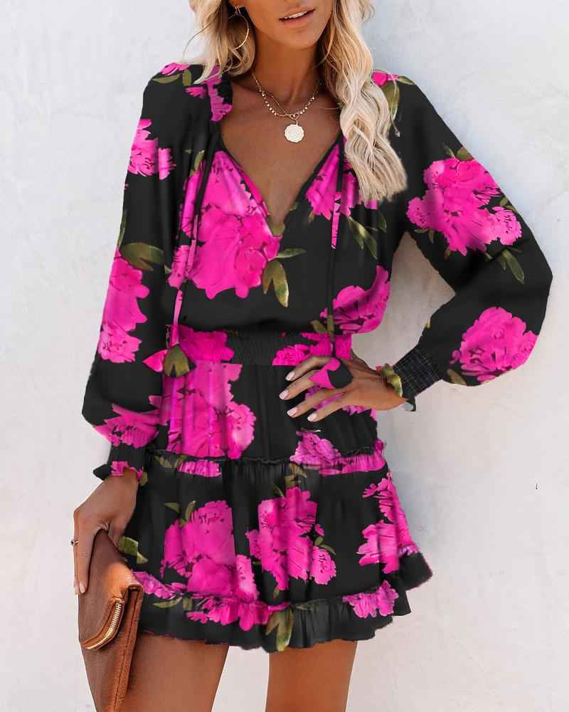 Naila | Vrolijke Bloemen Mini Jurk voor Dames – Chic Zomer, Casual & Party Stijl