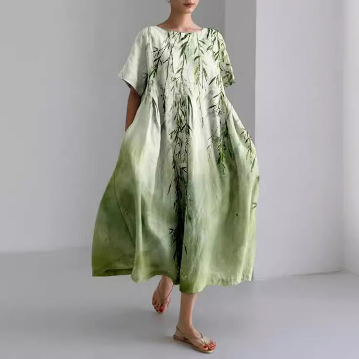 Briaett | Dames lange maxi jurk – elegante zwierige formele feest- en avondjurk