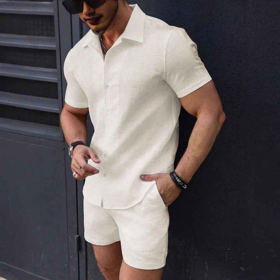 Elyon | Heren slim-fit poloshirt & short set – ademend, luxe zomerse casual outfit