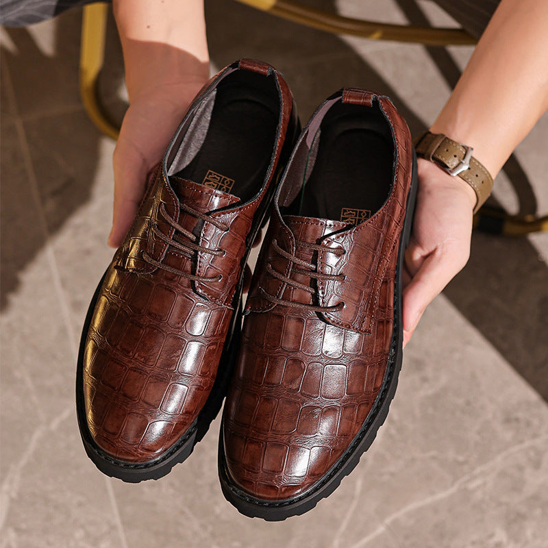 Croxen | Herren-Lederschuhe – Krokodilprägung, formelle Business-Schuhe
