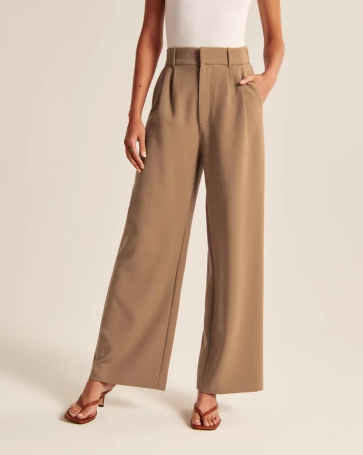 Zira | Dames wijde broek van wafelkatoen – hoge taille elastische lounge broek