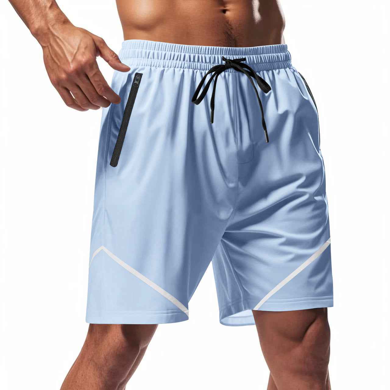 Velkan | AirDry Sport-short voor heren – losvallend, knielang, sneldrogend, met zakken met ritssluiting