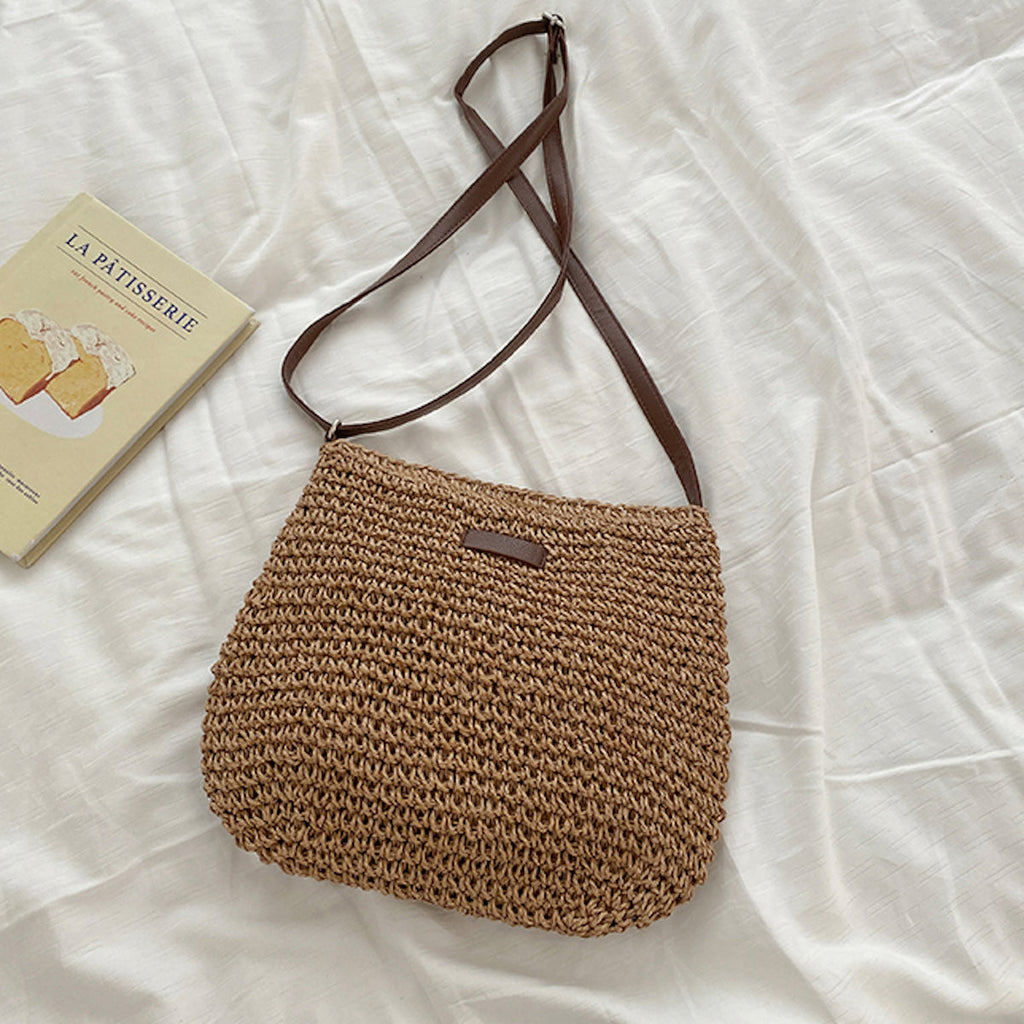 Funa | Rieten crossbodytas – Boho-schoudertas voor dames voor de zomer