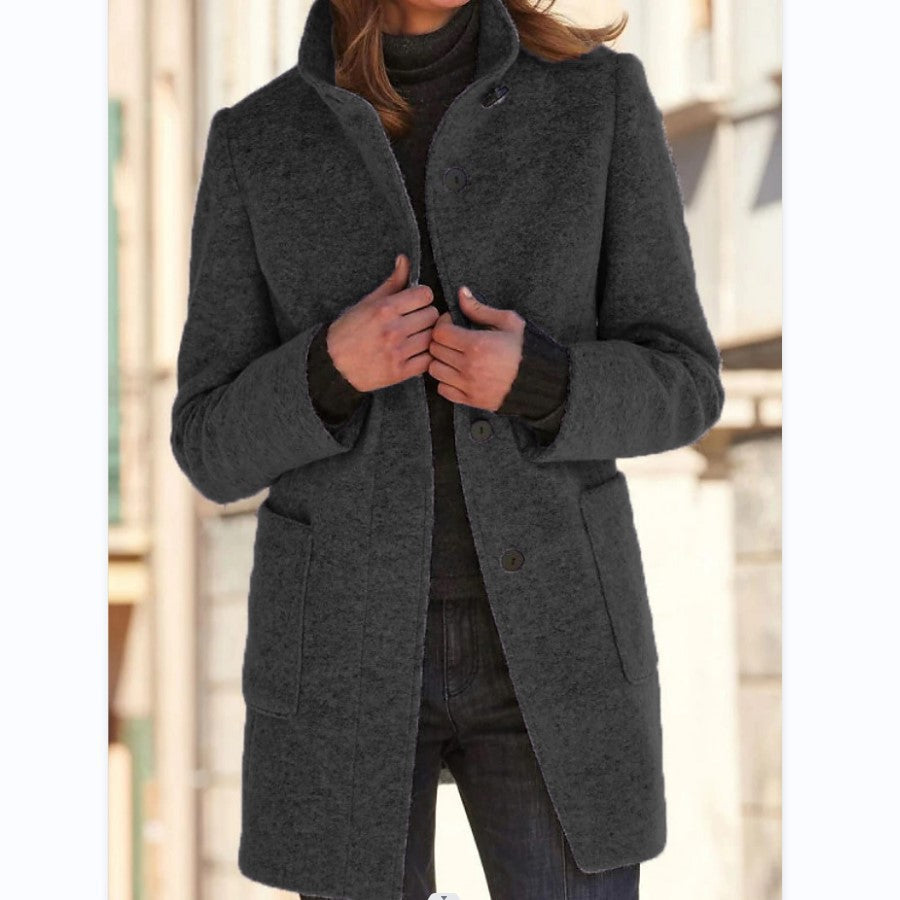 Orinda | Manteau long élégant pour femme avec fermeture boutonnée - vêtement d'extérieur ajusté, décontracté et chic 