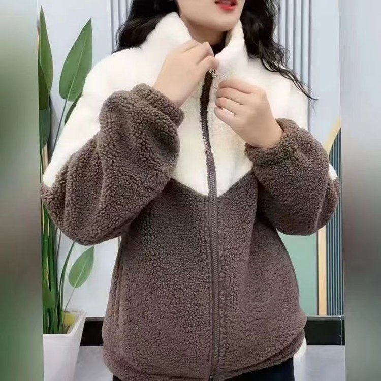 Callen | Veste polaire Teddy pour femme – col montant, manteau d'hiver doux et chaud