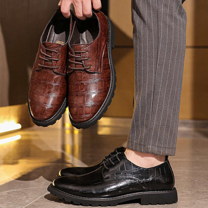Croxen | Herren-Lederschuhe – Krokodilprägung, formelle Business-Schuhe