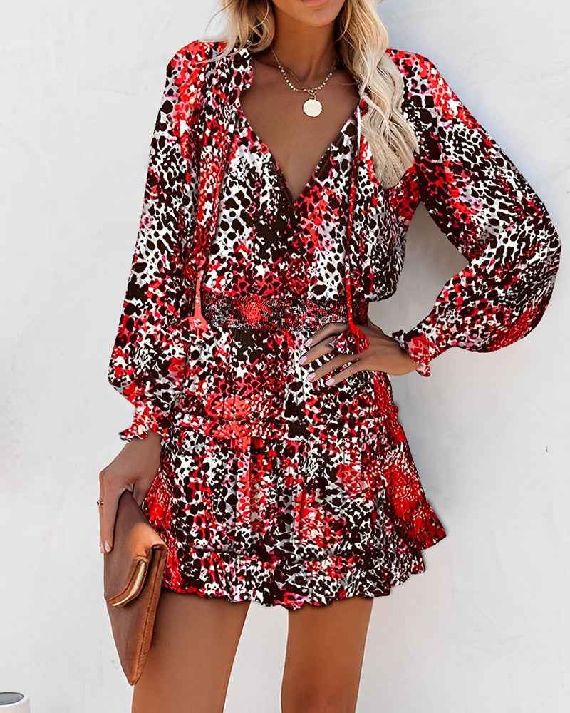 Naila | Vrolijke Bloemen Mini Jurk voor Dames – Chic Zomer, Casual & Party Stijl