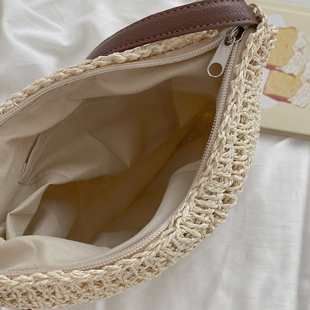 Funa | Rieten crossbodytas – Boho-schoudertas voor dames voor de zomer