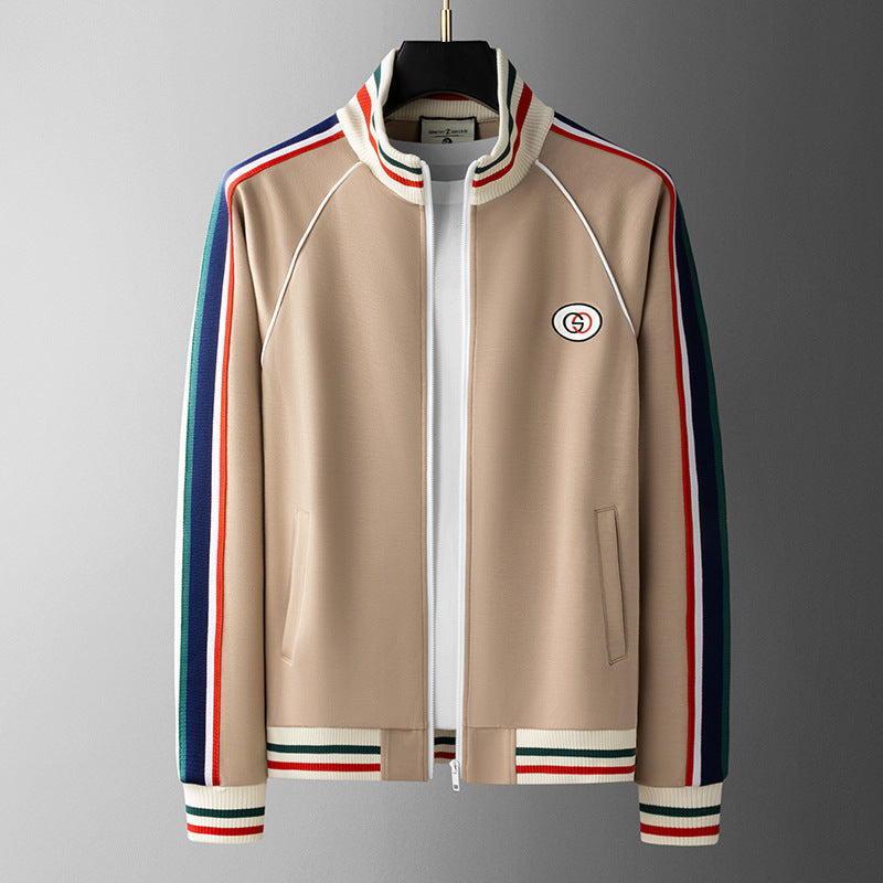 Benedetto | Survêtement homme haut de gamme – Coupe ajustée, décontracté et loungewear, bleu marine/beige